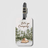 Gepersonaliseerde offerte Waterverf Camping in Nat Bagagelabel (Voorkant (verticaal))