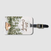 Gepersonaliseerde offerte Waterverf Camping in Nat Bagagelabel (Voorkant (horizontaal))