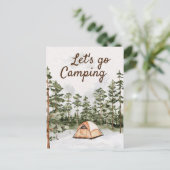 Gepersonaliseerde offerte Waterverf Camping in Nat Briefkaart (Staand voorkant)