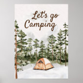 Gepersonaliseerde offerte Waterverf Camping in Nat Poster (Voorkant)