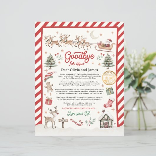 Gepersonaliseerde Officiële Elf Afscheidsbrief voo (Staand voorkant)