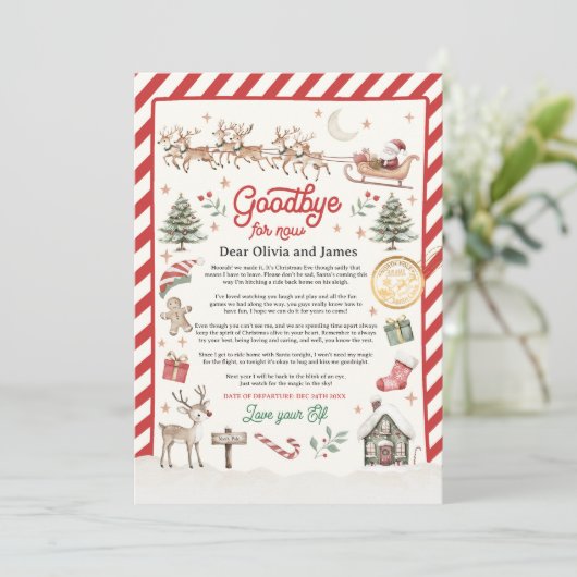 Gepersonaliseerde Officiële Elf Afscheidsbrief voo Kaart (Staand voorkant)