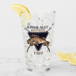 Gepersonaliseerde Ofishally Gepensioneerde Grappig Glas
