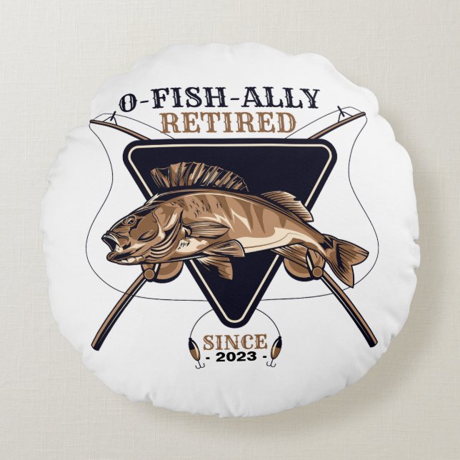 Gepersonaliseerde Ofishally Gepensioneerde Grappig Rond Kussen (Voorkant)