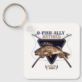 Gepersonaliseerde Ofishally Gepensioneerde Grappig Sleutelhanger (Voorkant)