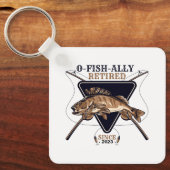 Gepersonaliseerde Ofishally Gepensioneerde Grappig Sleutelhanger (Voorkant)