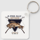 Gepersonaliseerde Ofishally Gepensioneerde Grappig Sleutelhanger (Achterkant)
