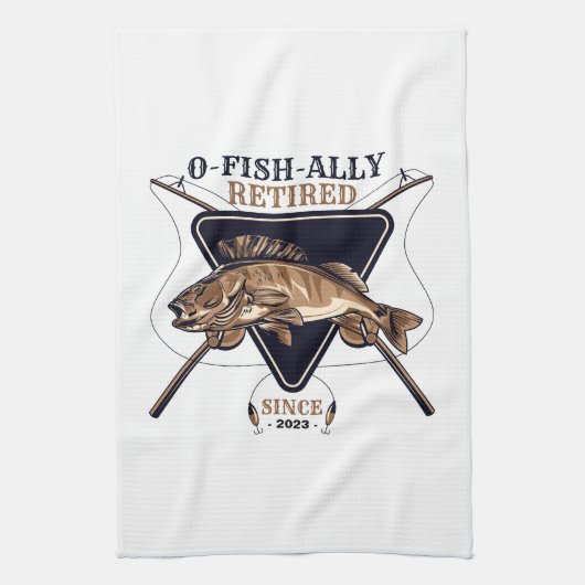 Gepersonaliseerde Ofishally Gepensioneerde Grappig Theedoek (Verticaal)