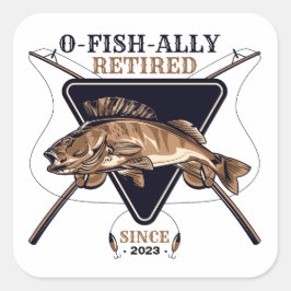 Gepersonaliseerde Ofishally Gepensioneerde Grappig Vierkante Sticker
