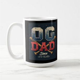 Gepersonaliseerde OG Dad Baseball Vaderdag Koffiemok
