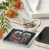 Gepersonaliseerde OG Dad Baseball Vaderdag Sleutelhanger (Voorkant Rechts)