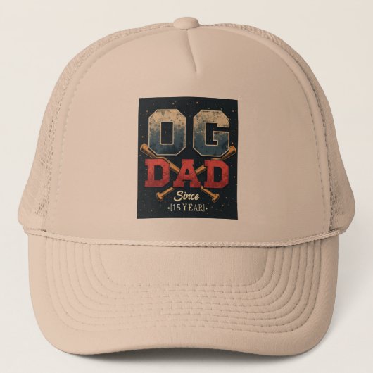 Gepersonaliseerde OG Dad Baseball Vaderdag Trucker Pet (Voorkant)