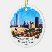 Gepersonaliseerde Oklahoma City Ornament, Oklahoma Keramisch Ornament (Links)
