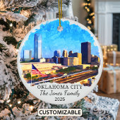 Gepersonaliseerde Oklahoma City Ornament, Oklahoma Keramisch Ornament