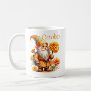 Gepersonaliseerde oktober Geboortemaand Tuin Gnoom Koffiemok