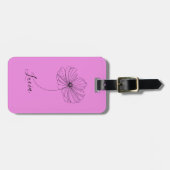 Gepersonaliseerde oktober Kosmos Geboortebloem Gif Bagagelabel (Voorkant horizontaal)