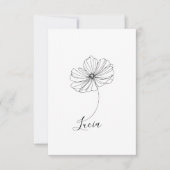 Gepersonaliseerde oktober Kosmos Geboortebloem Gif Bedankkaart (Voorkant)