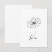 Gepersonaliseerde oktober Kosmos Geboortebloem Gif Bedankkaart (Voorkant / Achterkant)