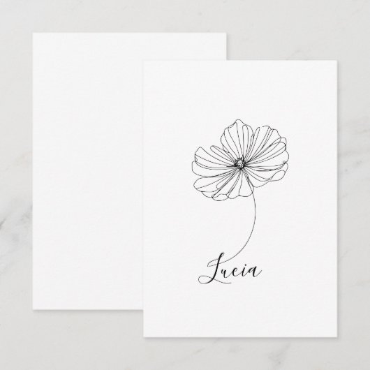 Gepersonaliseerde oktober Kosmos Geboortebloem Gif Bedankkaart (Voorkant / Achterkant)