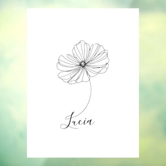 Gepersonaliseerde oktober Kosmos Geboortebloem Gif Raamsticker (Vel 3)