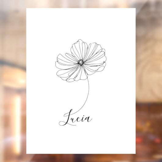 Gepersonaliseerde oktober Kosmos Geboortebloem Gif Raamsticker (Vel 2)