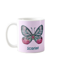 Gepersonaliseerde Oktober Roze Glasvleugel Vlinder