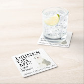 Gepersonaliseerde Old English Sheepdog Wedding Kartonnen Onderzetters (Insitu)