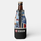 Gepersonaliseerde Old Time Ice Hockey Shirt Puck Flesjeskoeler (Fles Achterkant)