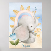 Gepersonaliseerde olifant, Baby dieren, Boho, Rege Poster (Voorkant)