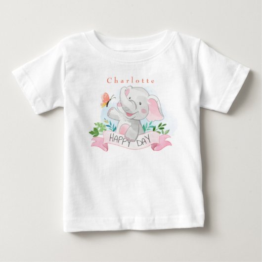 Gepersonaliseerde Olifant Speelt Buiten met Vlinde (Voorkant)