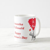 Gepersonaliseerde olifant Valentijnsdag Koffiemok (Voorkant rechts)