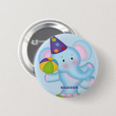 Gepersonaliseerde Olifant Verjaardag Button (Voorkant /achterkant)