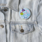 Gepersonaliseerde Olifant Verjaardag Button (In situ)