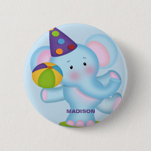 Gepersonaliseerde Olifant Verjaardag Button