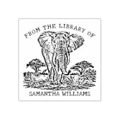 Gepersonaliseerde olifantenboekenplaat rubberstempel (Afrduk)