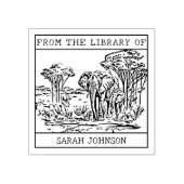 Gepersonaliseerde olifantenboekenplaat rubberstempel (Afrduk)