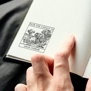 Gepersonaliseerde olifantenboekenplaat rubberstempel