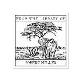 Gepersonaliseerde olifantenboekenplaat rubberstempel (Afrduk)