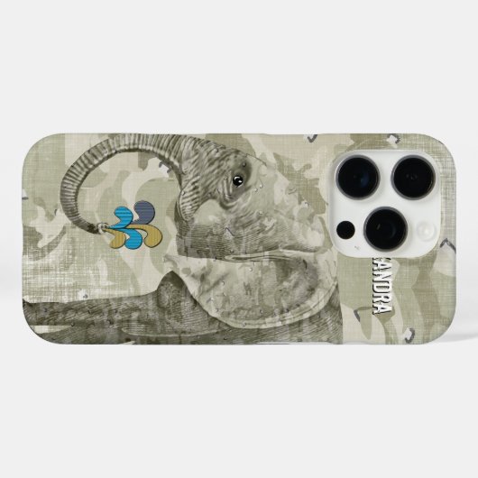 gepersonaliseerde olifantencamouflage Case-Mate iPhone case (Achterkant (horizontaal))
