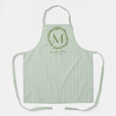 Gepersonaliseerde olijf krans familie monogram schort (Voorkant)