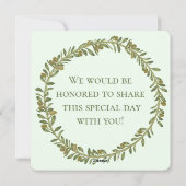 Gepersonaliseerde Olijfkrans doop uitnodiging (Achterkant)