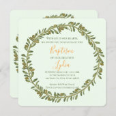 Gepersonaliseerde Olijfkrans doop uitnodiging (Voorkant / Achterkant)