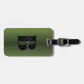 Gepersonaliseerde Olijven Groene Monogram Naam Bag Bagagelabel (Voorkant horizontaal)