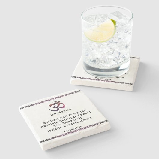 Gepersonaliseerde Om Meditatie Mantra Symbool Quot Stenen Onderzetter (Zijkant)