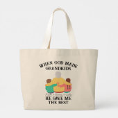 Gepersonaliseerde oma citaten voor moederdag grote tote bag (Achterkant)