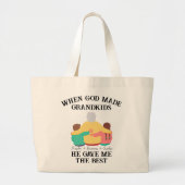 Gepersonaliseerde oma citaten voor moederdag grote tote bag (Voorkant)