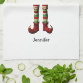 Gepersonaliseerde Oma Elf Kerst Keuken Handdoek (Gevouwen)