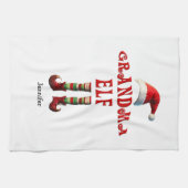 Gepersonaliseerde Oma Elf Kerst Keuken Handdoek (Horizontaal)