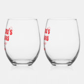 Gepersonaliseerde Oma en Opa Kerstmis Wijnglas Zonder Voet (Links)