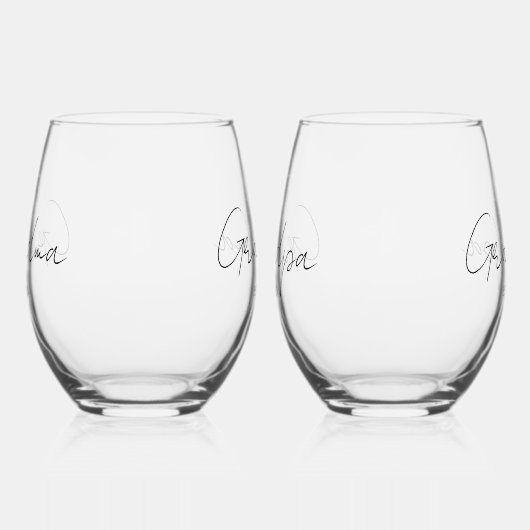 Gepersonaliseerde oma en opa wijnglas zonder voet (Links)